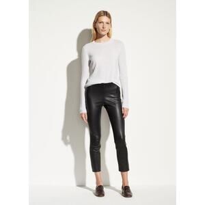 Vince Leather Stitch Front High Rise Black Legging Pants Size XS